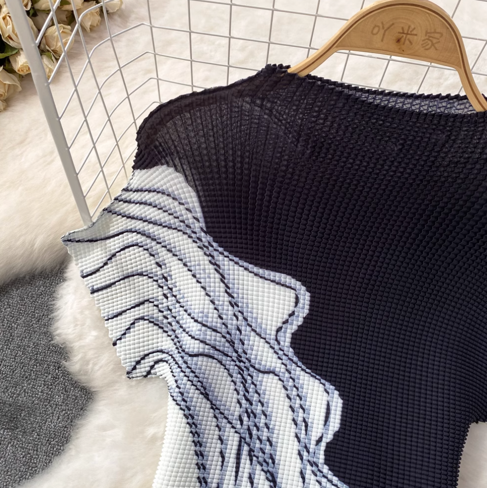 Knitwear & Pleated Skirt Printed 2Pcs
