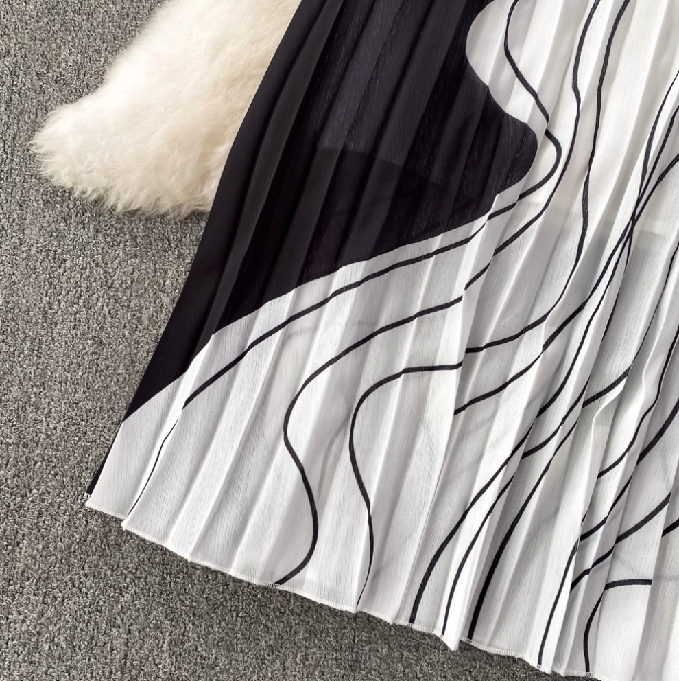 Knitwear & Pleated Skirt Printed 2Pcs