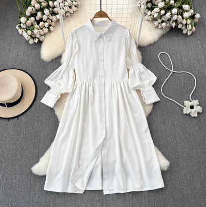 V-neck Floral Camisole & Shirt Dress 2Pcs