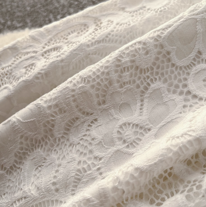 Premium Ruffled Embroidered Lace Shirt Dress