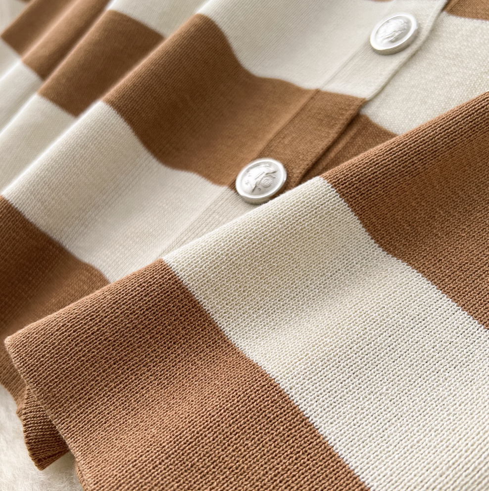 Striped Cardigan & Slip Dress Ensemble