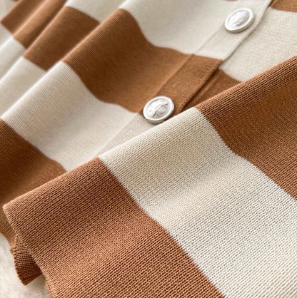 Striped Cardigan & Slip Dress Ensemble