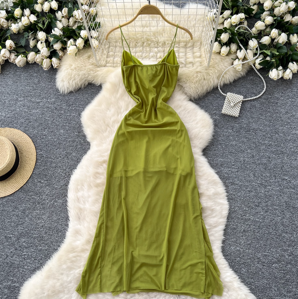 Niche Knotted Neckline Slip Dress