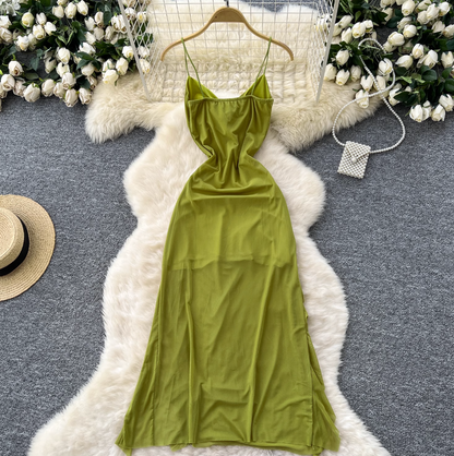 Niche Knotted Neckline Slip Dress