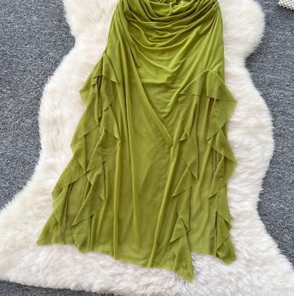 Niche Knotted Neckline Slip Dress