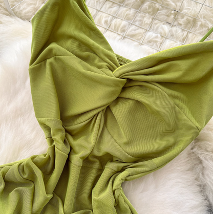 Niche Knotted Neckline Slip Dress