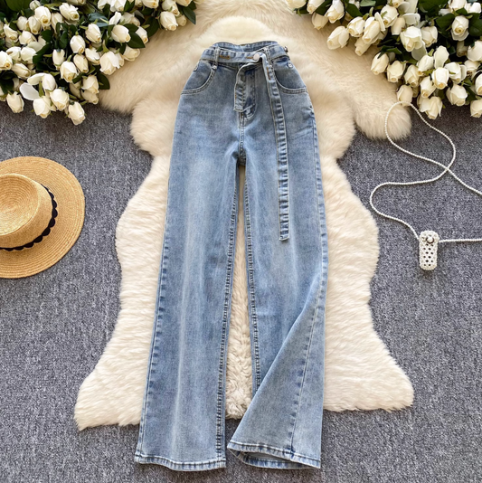 Korean Style Skinny Light Blue Jeans