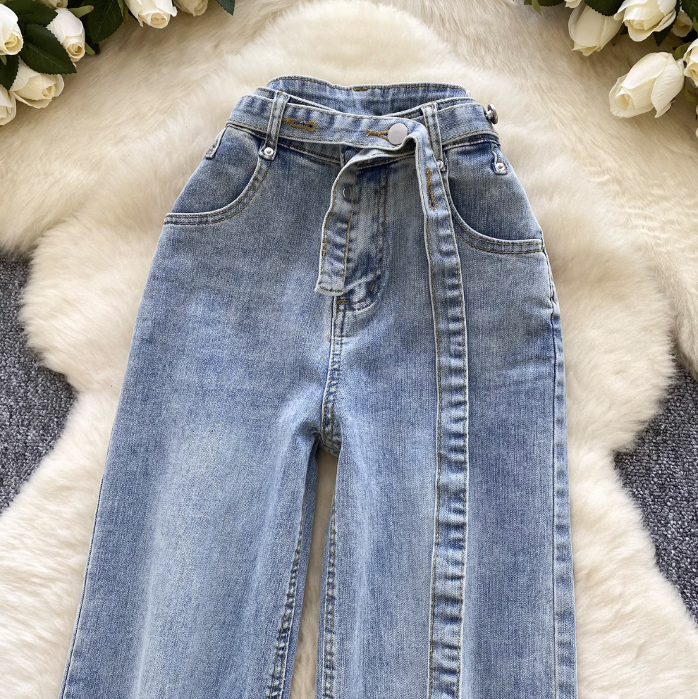 Korean Style Skinny Light Blue Jeans