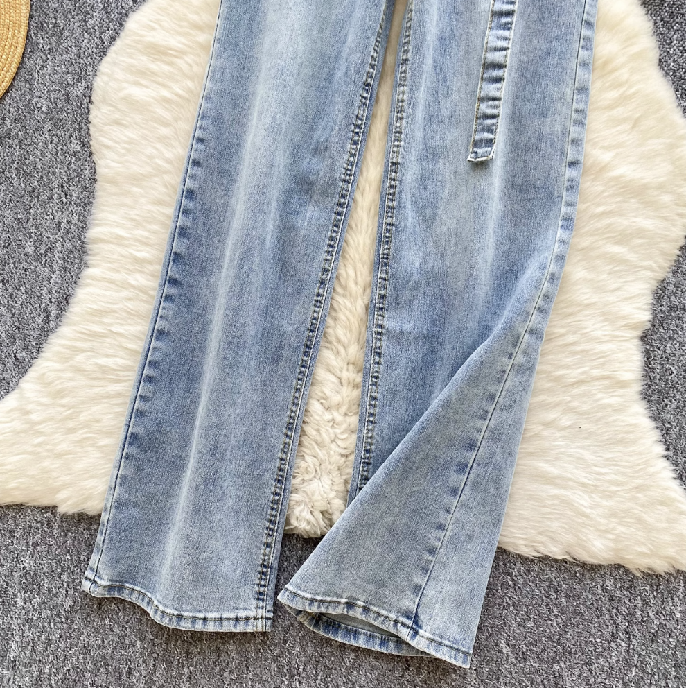 Korean Style Skinny Light Blue Jeans