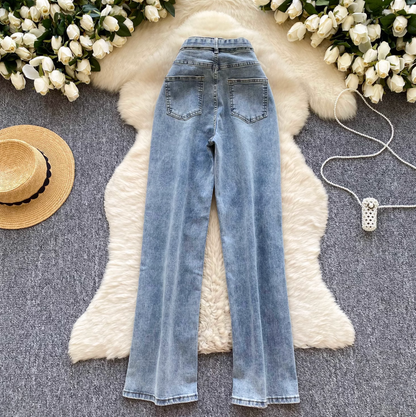 Korean Style Skinny Light Blue Jeans