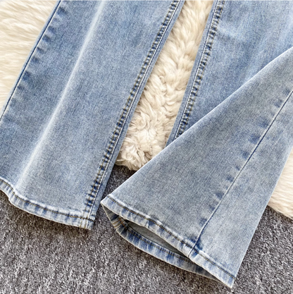 Korean Style Skinny Light Blue Jeans