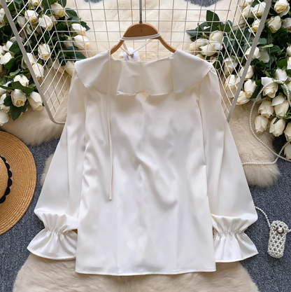 V-neck Flared Sleeve Ruffled Top