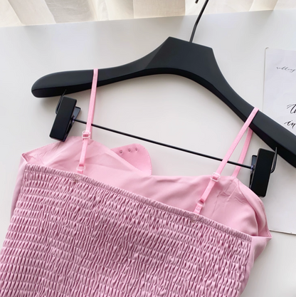 Perlenbesetztes 3D-Blumen-Camisole-Oberteil