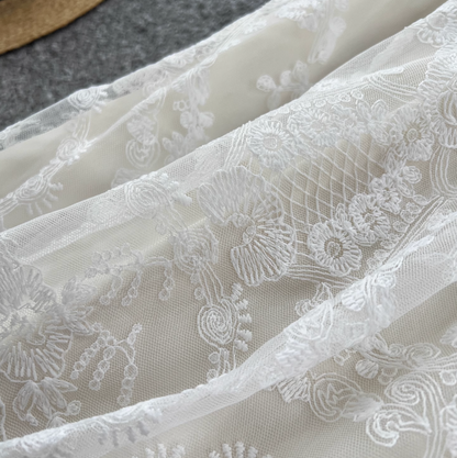 Fairy Hollowed Embroidery Lace Skirt