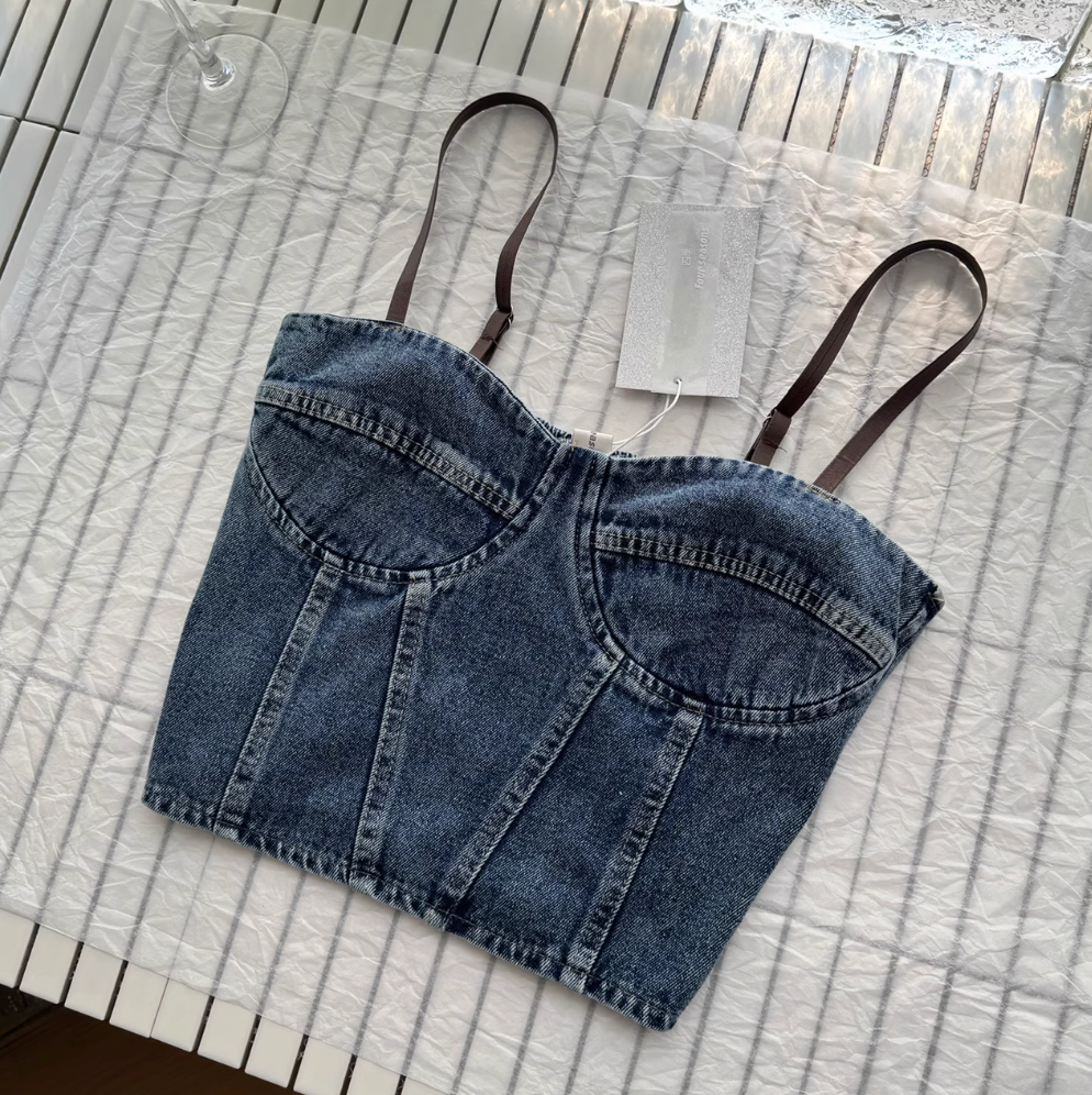Ensemble chic 2 pièces : Camisole et Jupe en jean