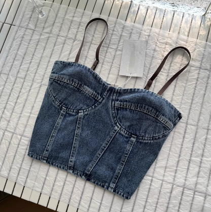 Ensemble chic 2 pièces : Camisole et Jupe en jean