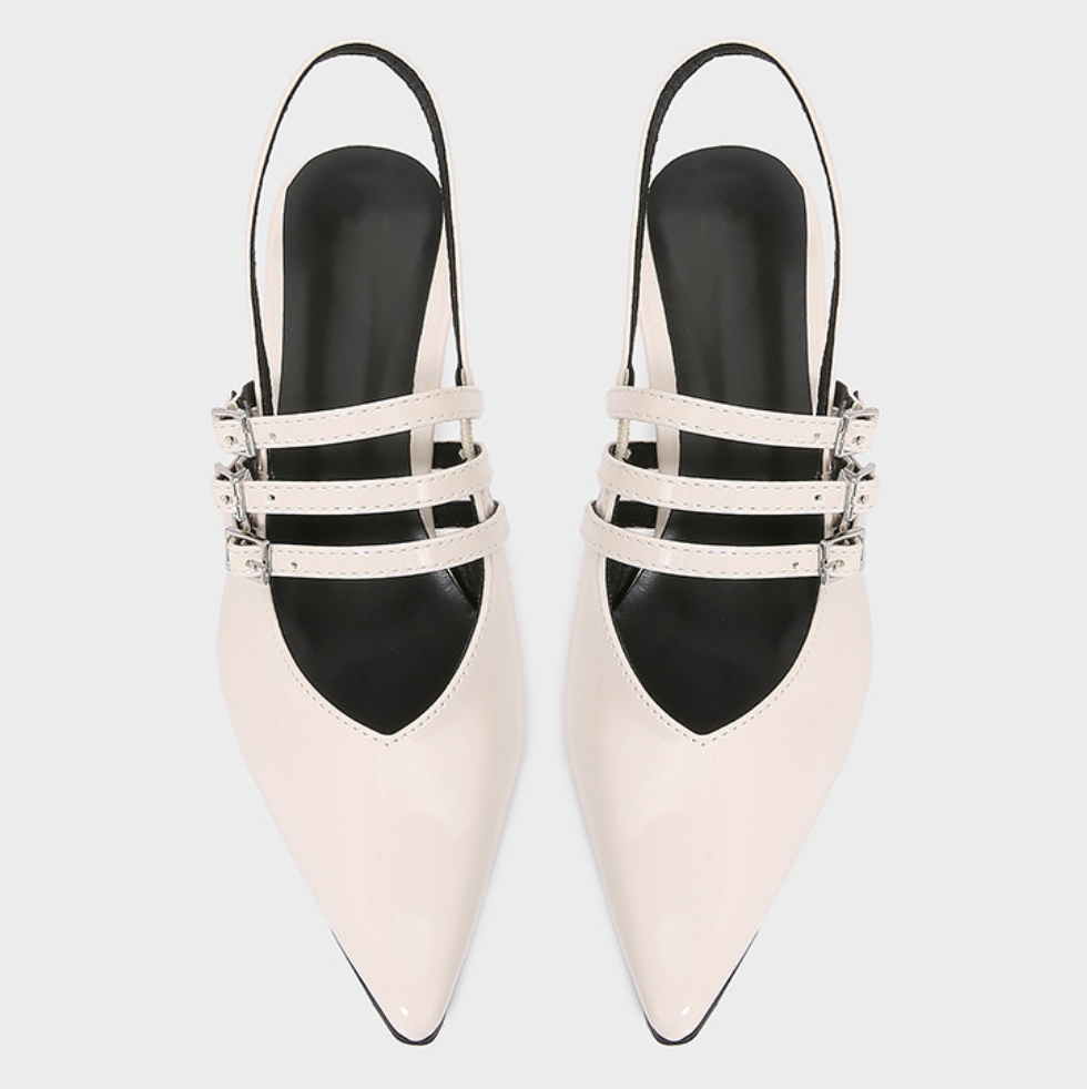 Buckle Embellished Pointed Toe High Heels