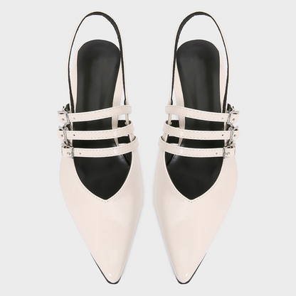 Buckle Embellished Pointed Toe High Heels