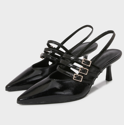 Buckle Embellished Pointed Toe High Heels