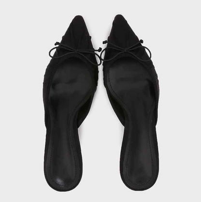 Black Bow Tie Embellished Stiletto Heels