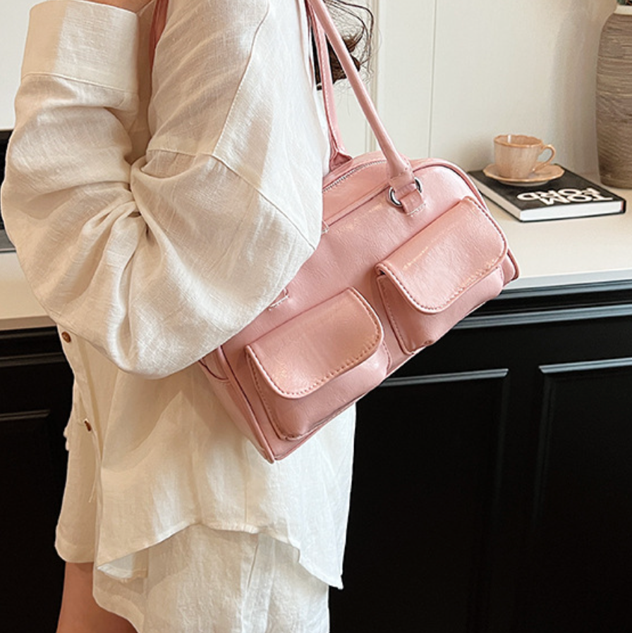 Horizontal Square PU Underarm Bag