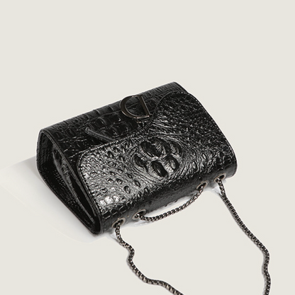 Crocodile Print Chain Crossbody Bag