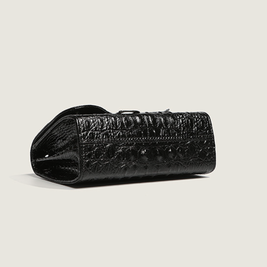 Crocodile Print Chain Crossbody Bag