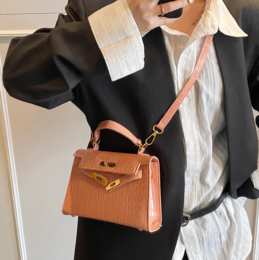 Premium Glossy Stone Pattern Satchels