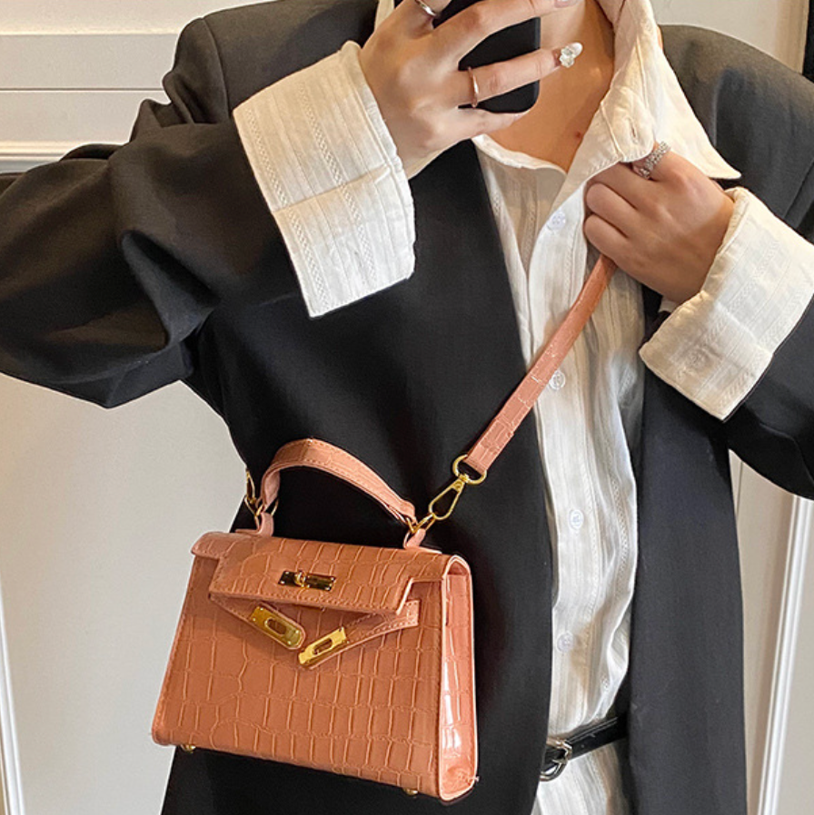 Premium Glossy Stone Pattern Satchels
