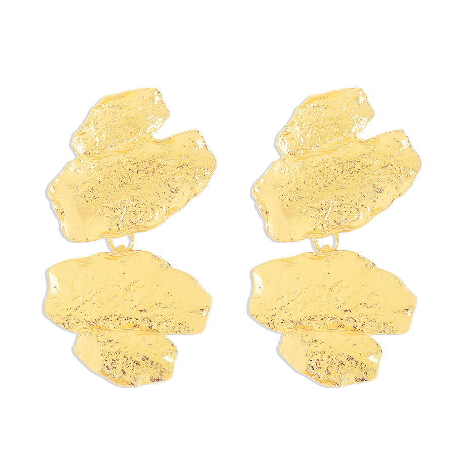 Exaggerated Multi-Layer Patchwork Earrings