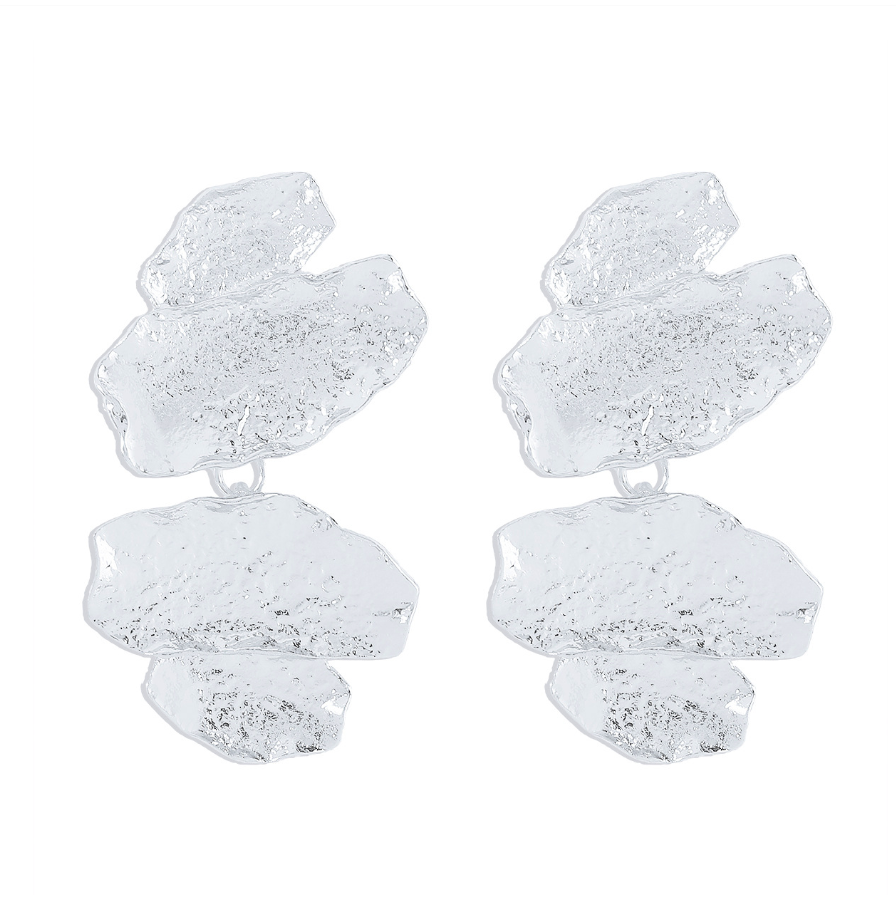 Exaggerated Multi-Layer Patchwork Earrings