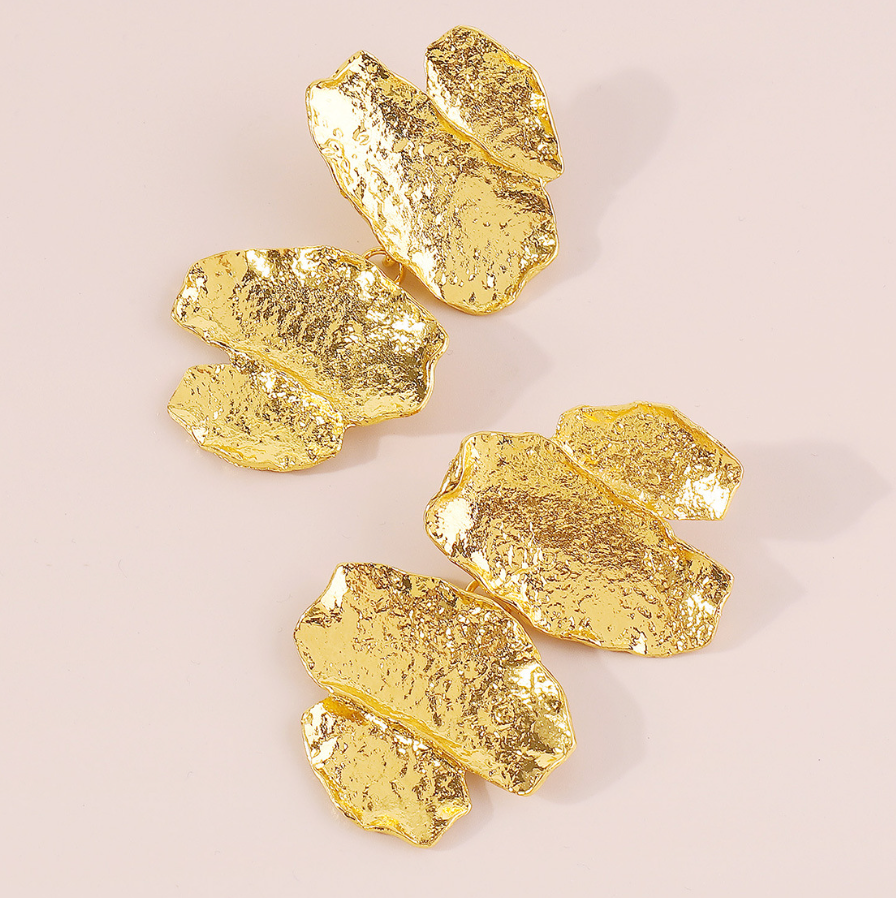 Exaggerated Multi-Layer Patchwork Earrings