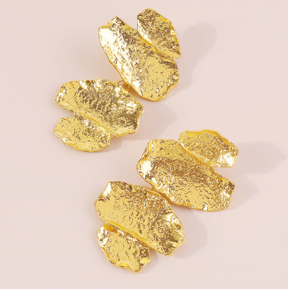 Exaggerated Multi-Layer Patchwork Earrings