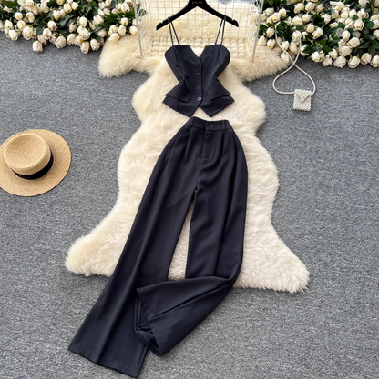 Suit Camisole & Straight Trousers 2Pcs