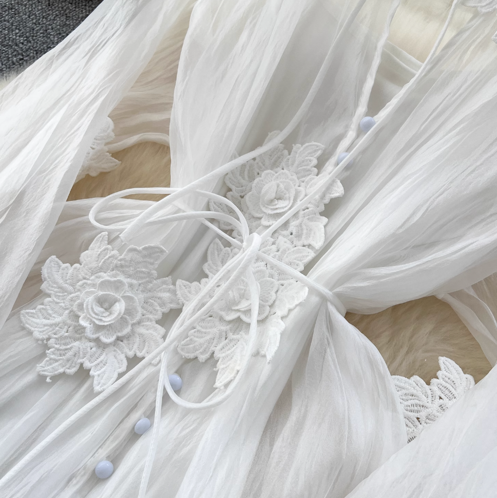 Fairy White Mesh Dress & Slip Dress