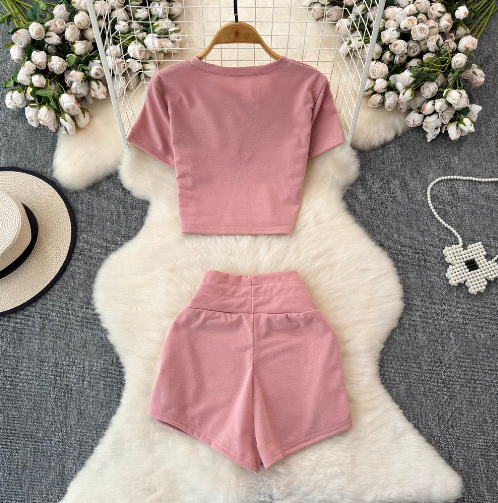T-Shirt & Shorts Ice Silk 2Pcs