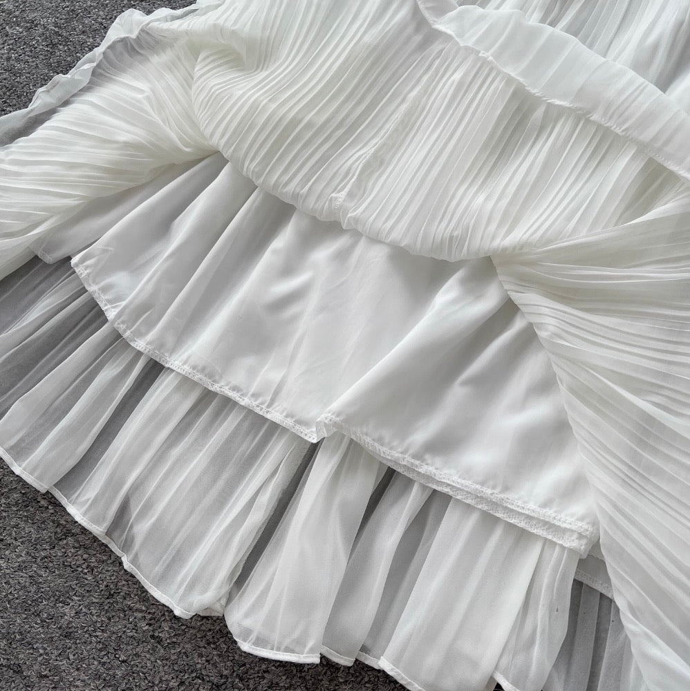 Fairy White Halter Top & Skirt Sets
