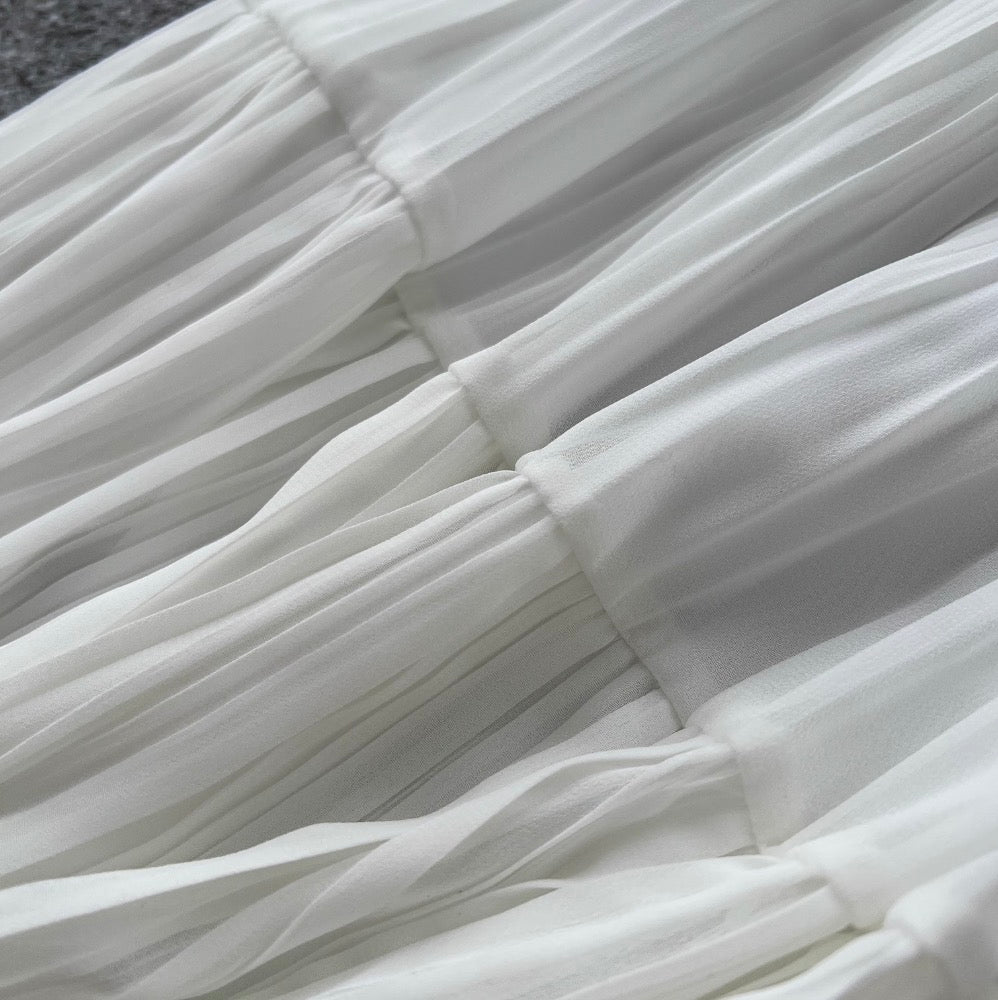 Fairy White Halter Top & Skirt Sets