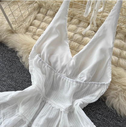 Fairy White Halter Top & Skirt Sets