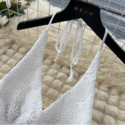 Fairy White Halter Top & Skirt Sets