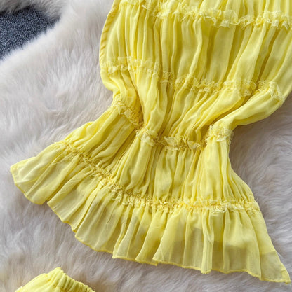 Backless Halter Top & Skirt 2Pcs
