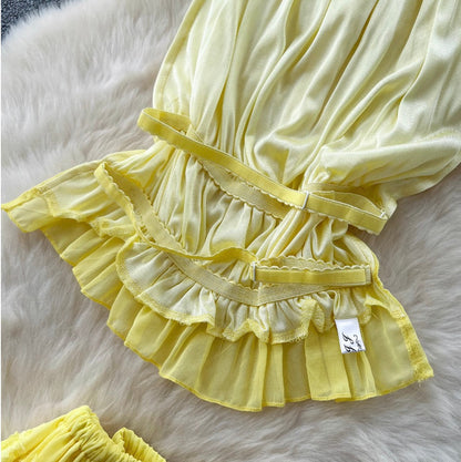 Backless Halter Top & Skirt 2Pcs