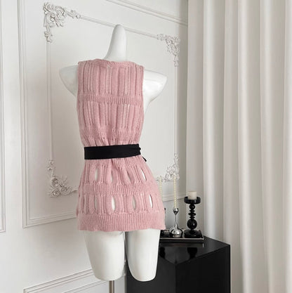 Bow-tie Hollowed Crochet Knitwear