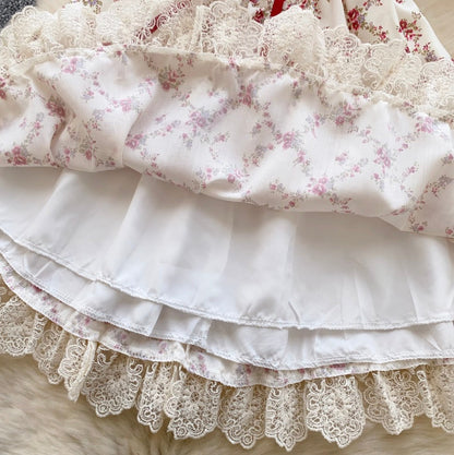 Puffy Sleeve Floral Printed Dress