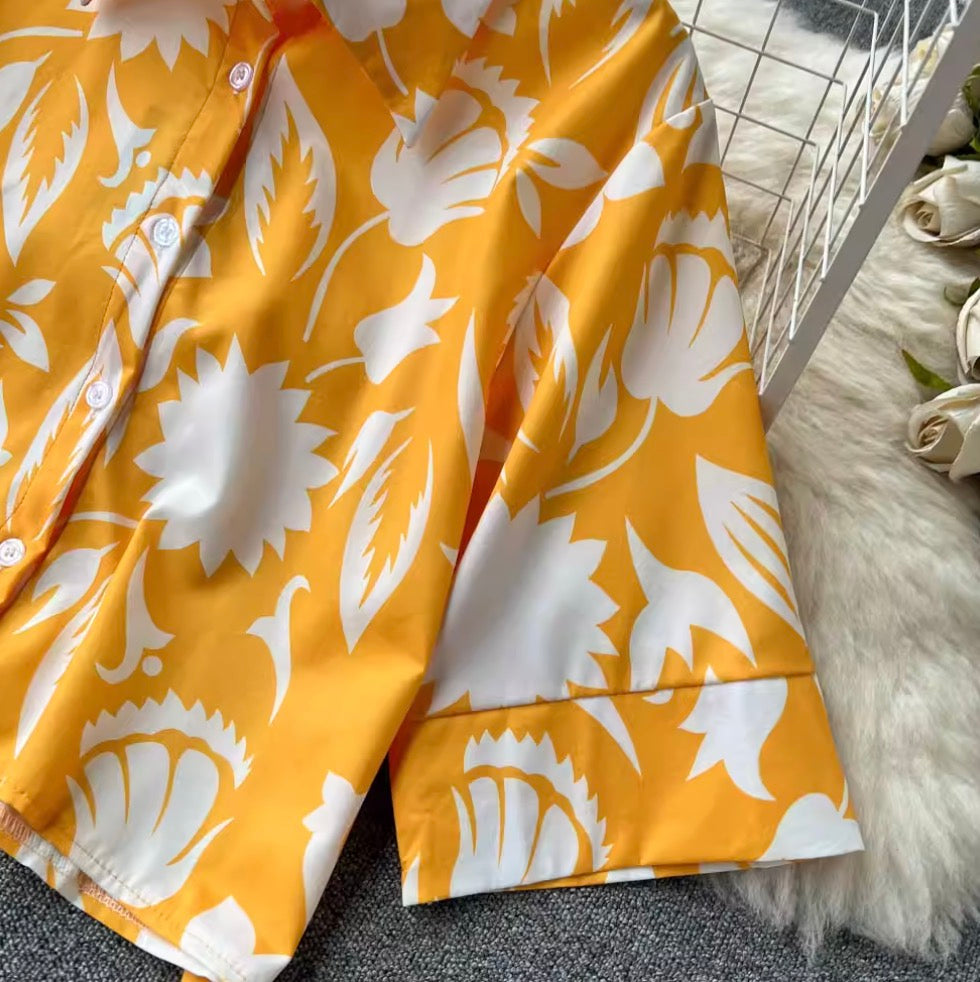 Polo imprimé et pantalon, 2 pièces