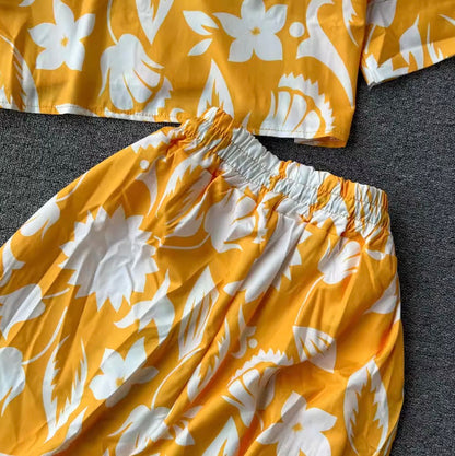 Polo imprimé et pantalon, 2 pièces