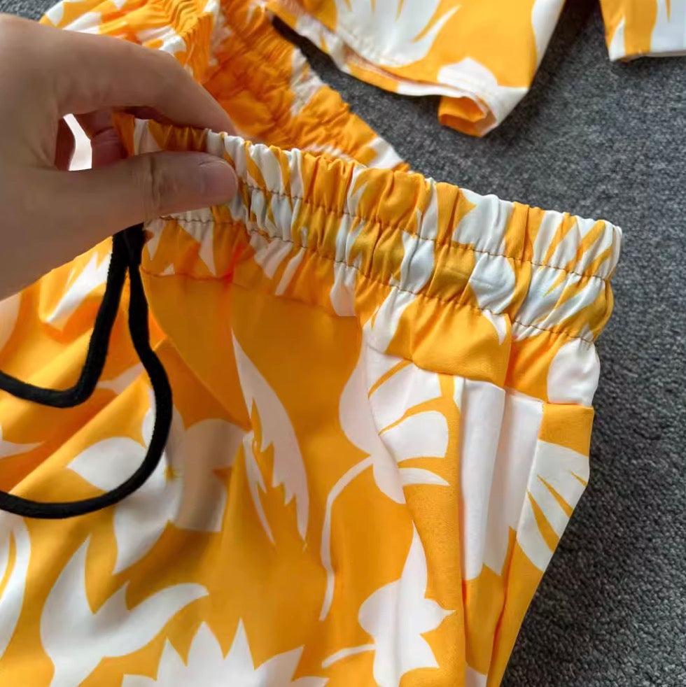 Polo imprimé et pantalon, 2 pièces