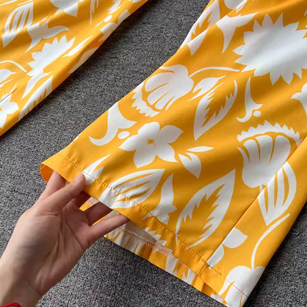 Polo imprimé et pantalon, 2 pièces