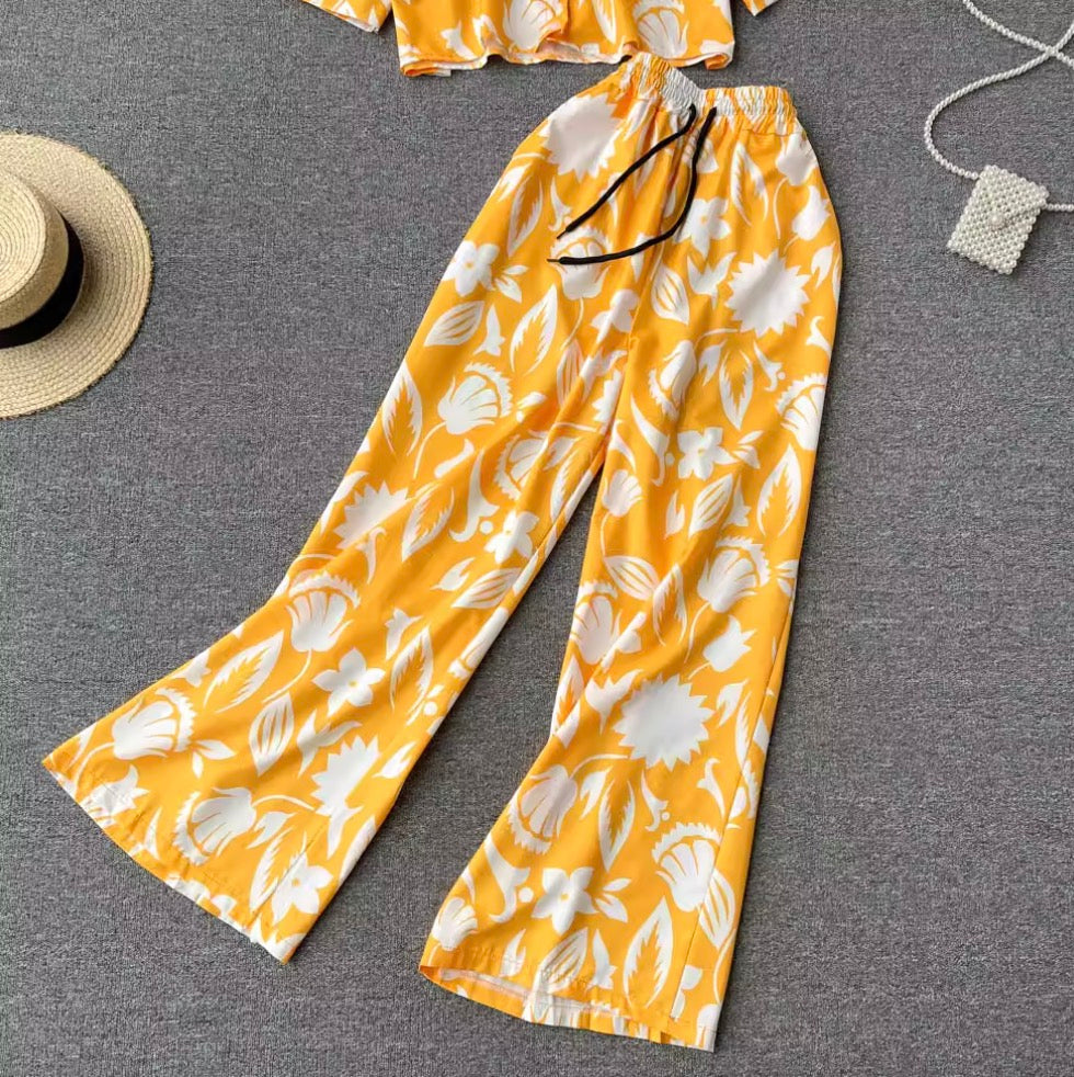 Polo imprimé et pantalon, 2 pièces