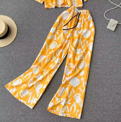 Polo imprimé et pantalon, 2 pièces